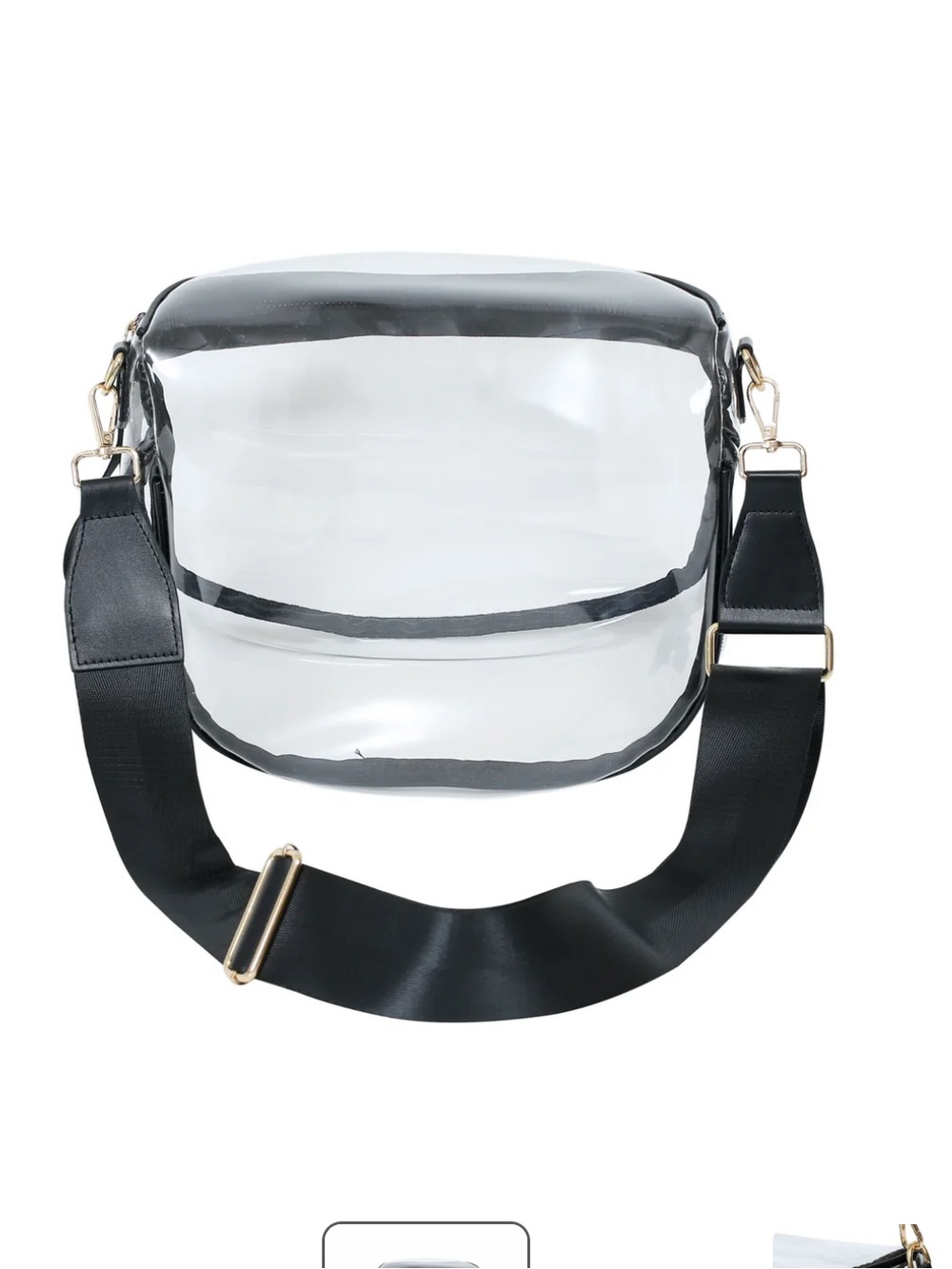 New Emmafy clear crossbody stadium Bag black trim - Picture 6 of 8